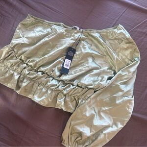 Fashion Nova Metallic Green Top